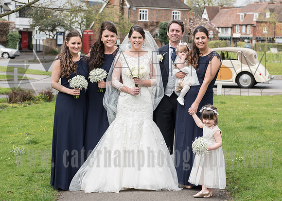 st bartholomew's church wedding otford-bridal party