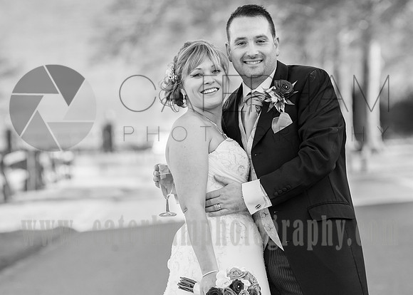 Romantice wedding -Surrey wedding photographer/ Wedding couple hug - black and white photography
