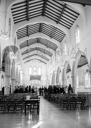 Romantice wedding -Surrey wedding photographer/ The wedding church inside - Black and white photography