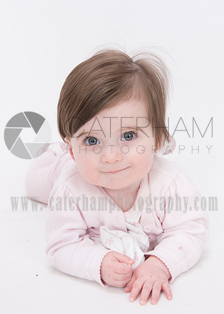 Surrey baby photographer- in studieo -Happy baby model