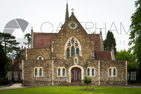 Surrey wedding photographer sacred heart church caterham / The front view of the church