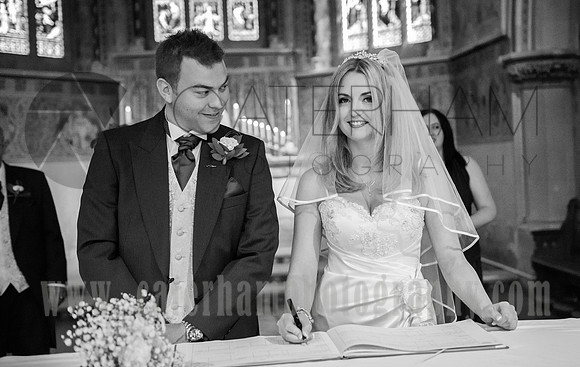 Surrey wedding photographer sacred heart church caterham / The bride and groom