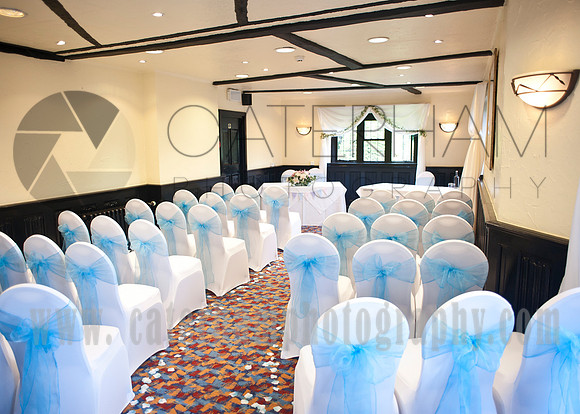 Surrey wedding photographer /Legacy Thatchers Hotel Wedding the ceremony room  (6)