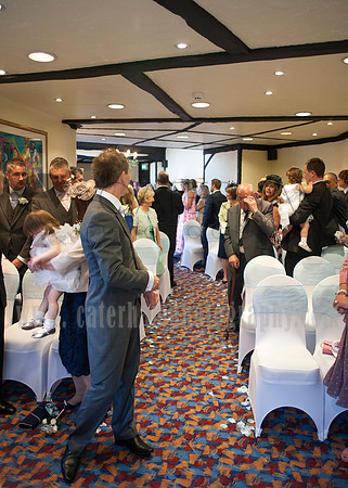 Surrey wedding photographer /Legacy Thatchers Hotel Wedding waiting for the bride (7)