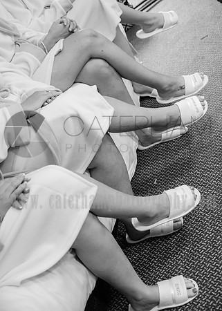 Surrey wedding photographer /Legacy Thatchers Hotel Wedding slippers in a row