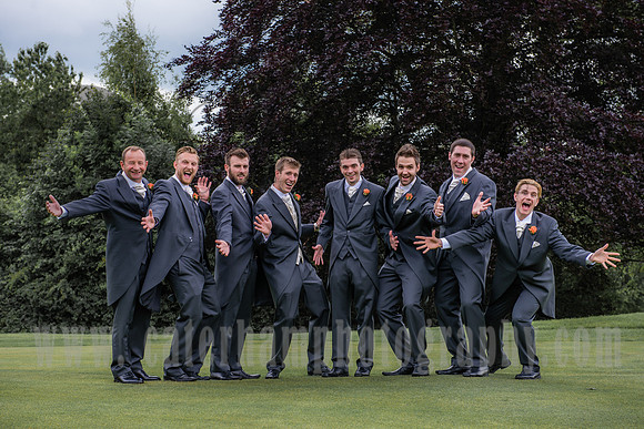 Surrey wedding photographer / Tyrrells Wood Golf Club Wedding / Men group photo / Groom with his best-mans