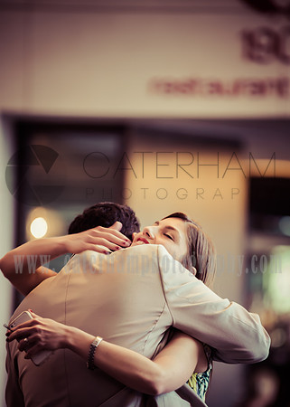 Surrey Wedding Photographer- brooklands hotel- Bride and Groom hugging
