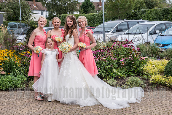 Surrey wedding photographer / reigate baptist church (9) / The bride with the bridesmaids / Beautiful girls at wedding