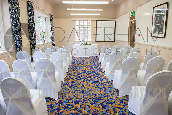 Surrey wedding photographer / reigate manor hotel wedding / The wedding altar in the hotel
