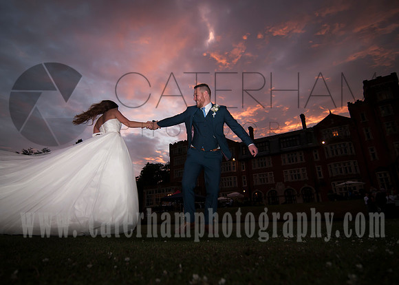 Surrey wedding photographer / selsdon park hotel wedding dancing under the red sky 25