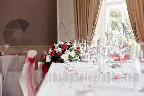 surrey wedding photographer- Crowhurst Park Wedding East Sussex- table decor