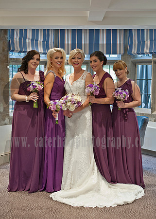 Beautiful brides Party Portrait at Mercure Box Hill Burford Bridge Hotel wedding