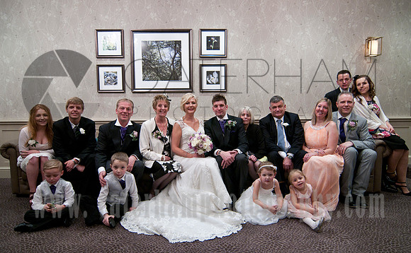 Wedding family photos at Mercure Box Hill Burford Bridge Hotel wedding