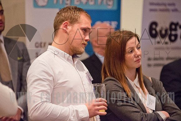 surrey event photographer- Business network meeting- man and woman together