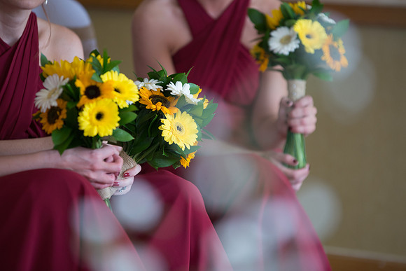 Surrey Wedding Photographer, Hilton Cobham Weddings, Sunflower Bouquet