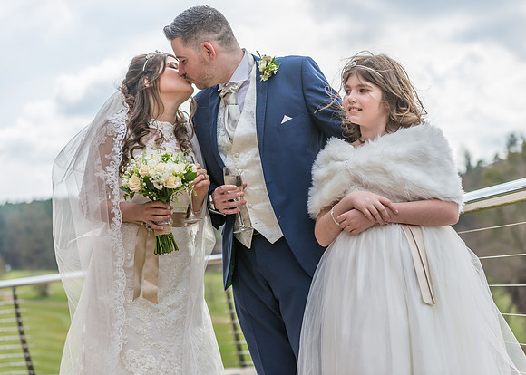 Surrey wedding photographer- westerham golf club wedding- bride groom and bridesmaid