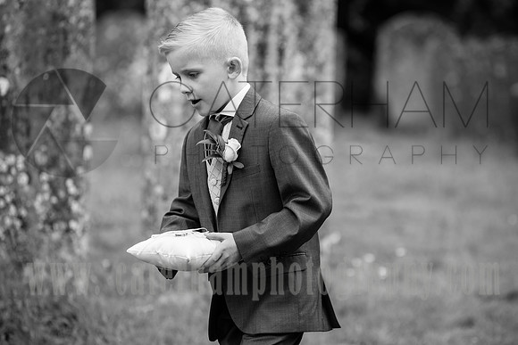 Surrey wedding photographer- godstone church wedding- Page boy