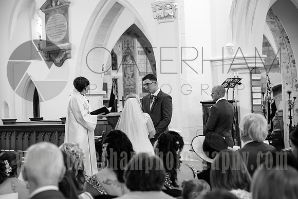 Surrey wedding photographer godstone church wedding The weeding ceremony from guests view