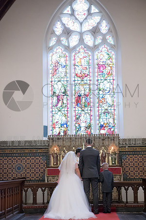 Surrey wedding photographer godstone church wedding Wedding couple at the beautiful altar