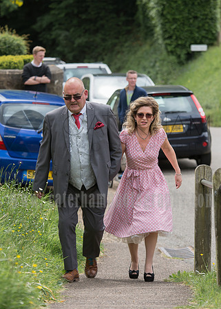 Surrey wedding photographer godstone church wedding The guests arriving