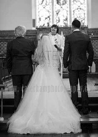 Surrey wedding photographer godstone church wedding Bride arriving to the altar