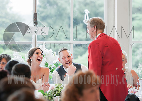 Surrey wedding photographer / selsdon park hotel wedding toast master laughs 32