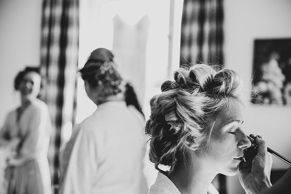 Surrey wedding photographer Bride get ready