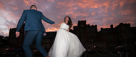 Surrey wedding photographer bride and groom sunset