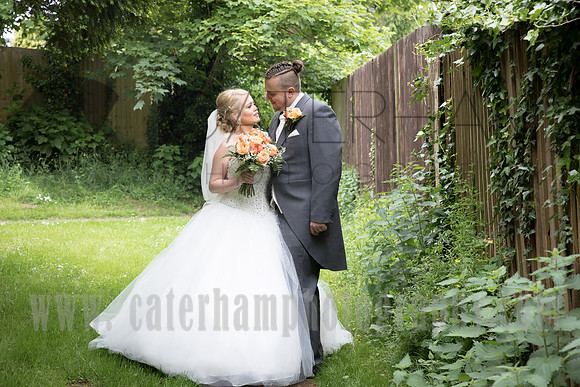 Bride and Groom in Garden, Bletchingley Weddings, Surrey Wedding Photographer, Wedding Photography