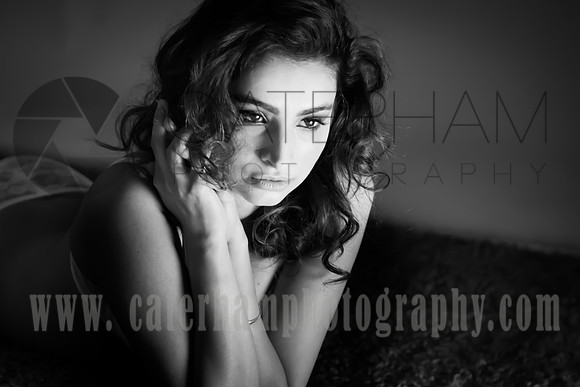 Surrey weddidng photographer- boudoir photoshoot- woman looking down
