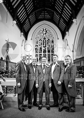 Surrey wedding photographer- St Pauls Church, East Molesey wedding - groom and bestmen